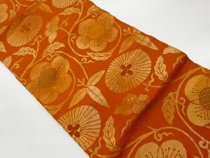 リサイクル　梅唐草に傘模様織出し名古屋帯